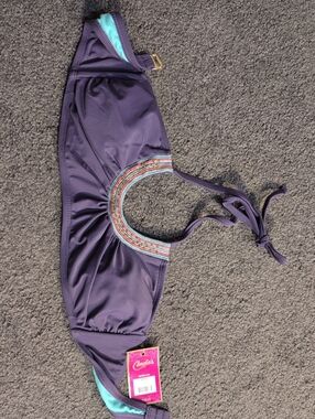 Candie's Purple Bikini Top with Aqua Trim